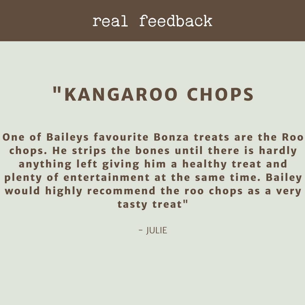 product review testimonial kangaroo chops bonza dog treats