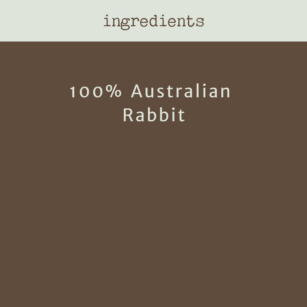 Rabbit Jerky ingredients Bonza Dog Treats