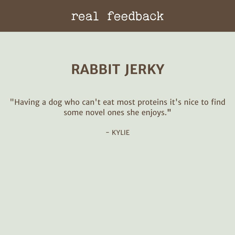 Customer review for Rabbit Jerky - Bonza Dog Treats