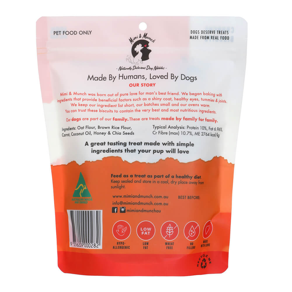 Mimi & Munch Carrot Cupcake natural dog treats rich in Vitamin A