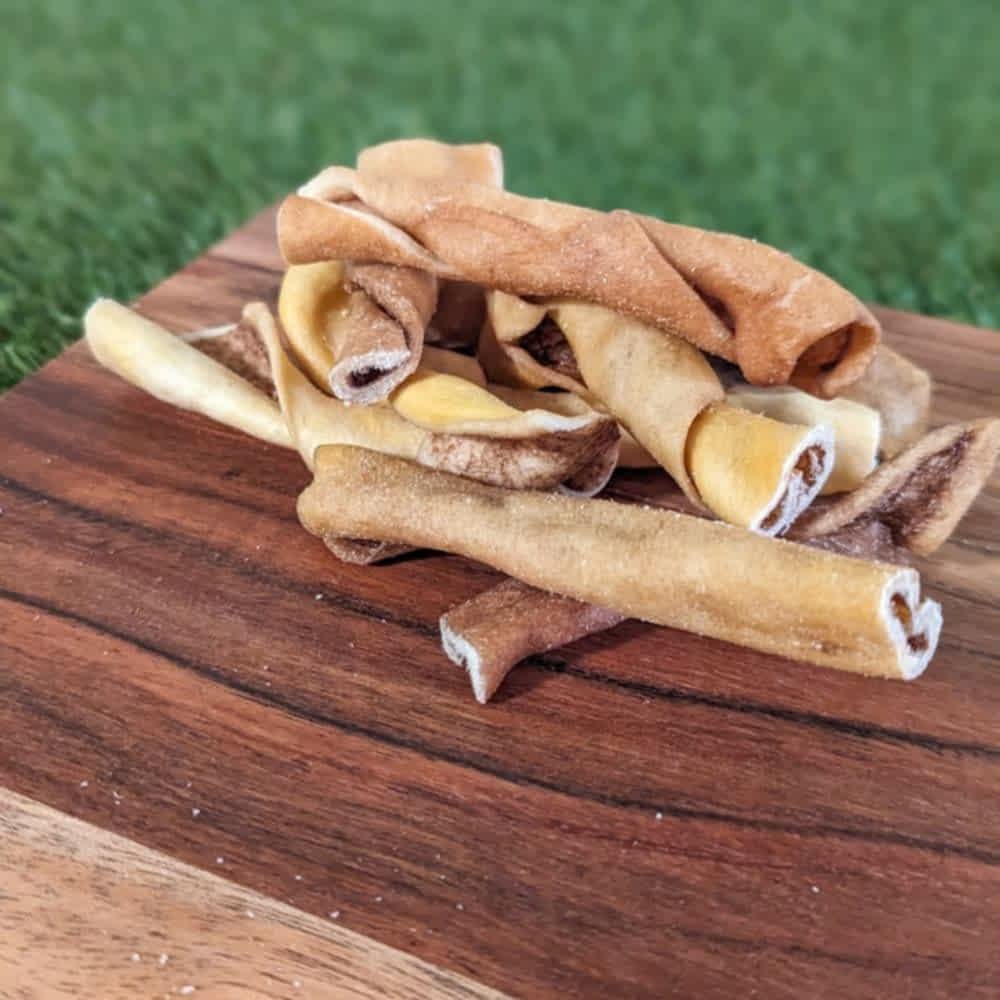 small beef skin rolls for small dogs and puppies | Bonza Dog Treats