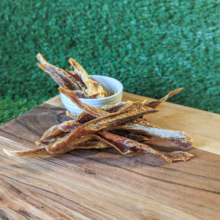 flathead fishy fingers fish fillet dog treat Bonza Dog Treats