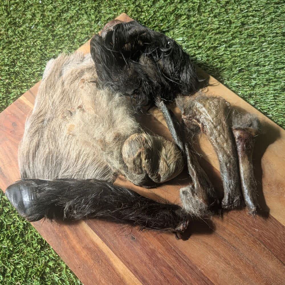 Selection of dog treats with fur for digestive health | Bonza Dog Treats