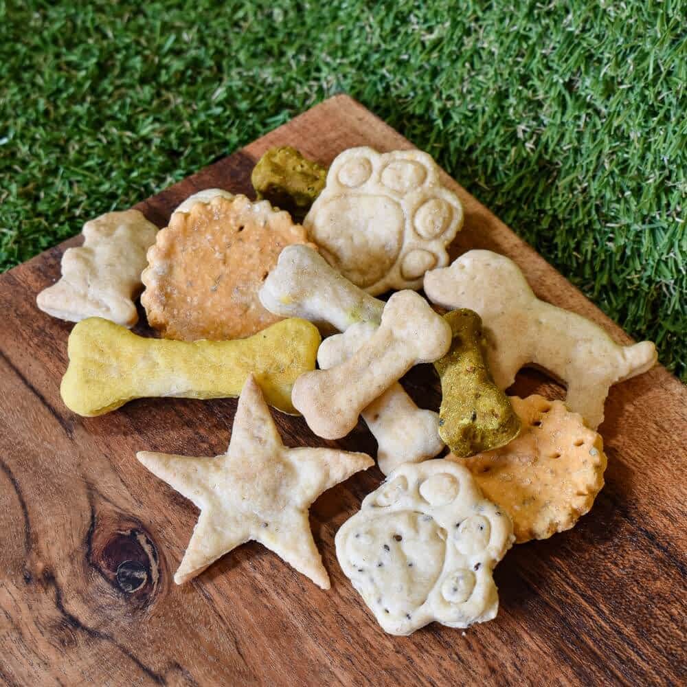 Assorted Gourmet Dog Biscuits Variety Pack, hand-made in Queensland with a crunchy, egg-free recipe | Bonza Dog Treats