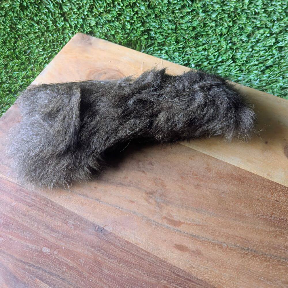 Hairy kangaroo hide dog treat rolled up natural chew 