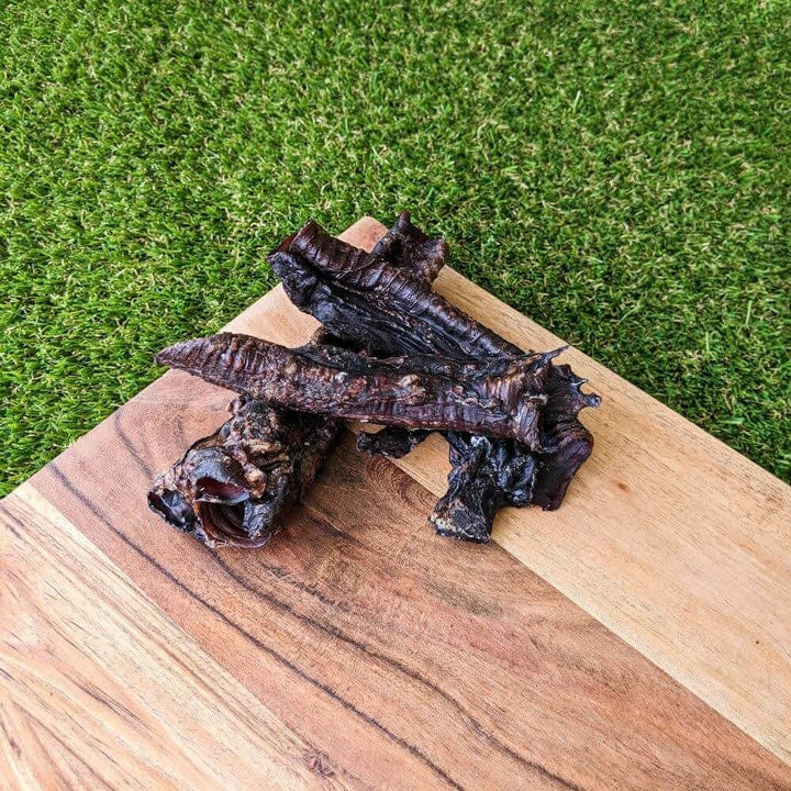 Kangaroo Trachea (Roo Tubes), a crunchy chew for joint and dental health, naturally rich in Glucosamine | Bonza Dog Treats