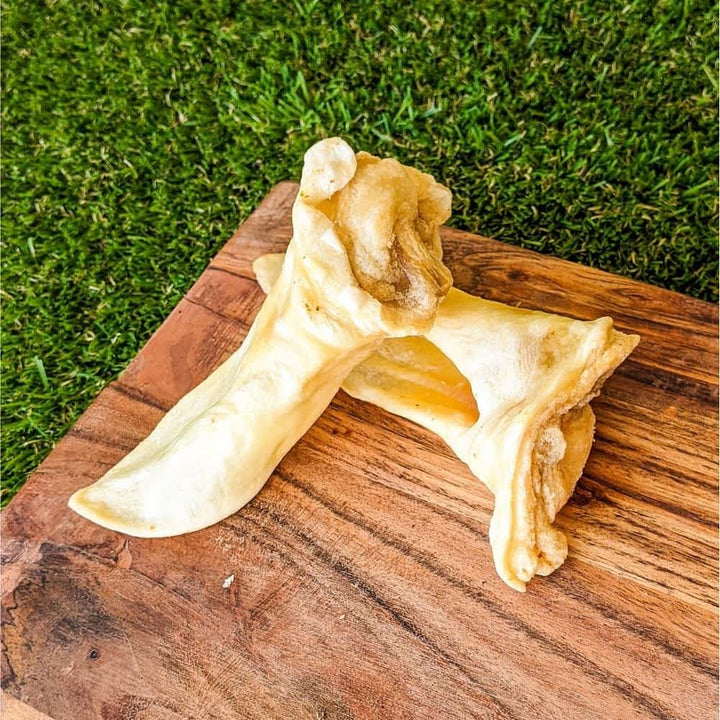 Naked Lamb Ears (No Wool) dog treat, a gentle dental chew suitable for puppies and small dogs for calm chewing | Bonza Dog Treats