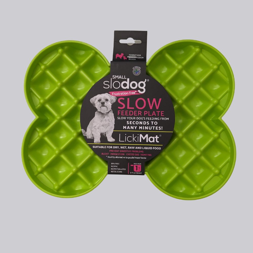 Lickimat Small Slodog feeder plate green Bonza Dog Treats
