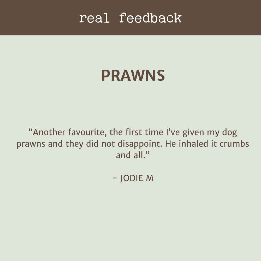 CUSTOMER REVIEW PRAWNS BONZA DOG TREATS