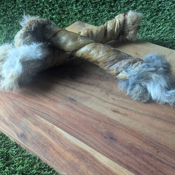 RabbitSkiinTwist  with Fur Bonza Dog Treats