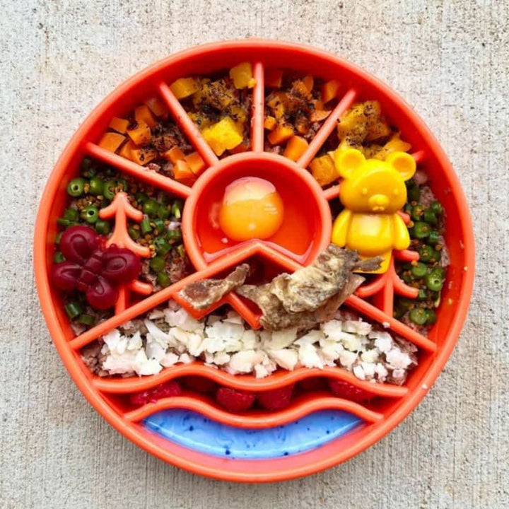 Filled Orange Sodapup Great Outdoors eBowl - Deep, Advanced Slow Feeder (4 Cup) | Bonza Dog Treats