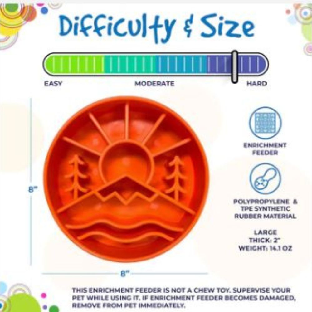 Sodapup Great Outdoors eBowl Enrichment Feeder Orange Infographic