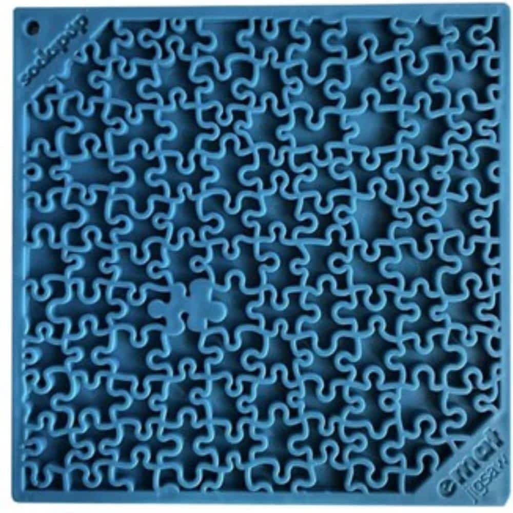 Blue Sodapup Jigsaw Lick Mat - Complex Pattern Enrichment Mat for Experienced Dogs | Bonza Dog Treats