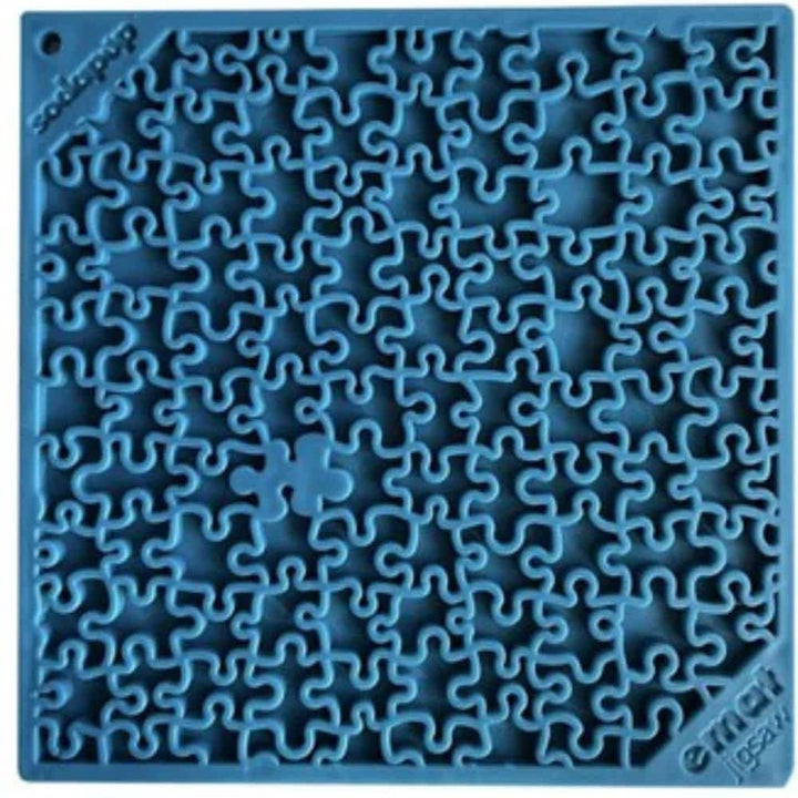 Blue Sodapup Jigsaw Lick Mat - Complex Pattern Enrichment Mat for Experienced Dogs | Bonza Dog Treats