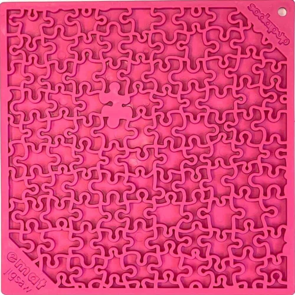 Pink Sodapup Jigsaw Lick Mat - Complex Pattern Enrichment Mat for Experienced Dogs | Bonza Dog Treats