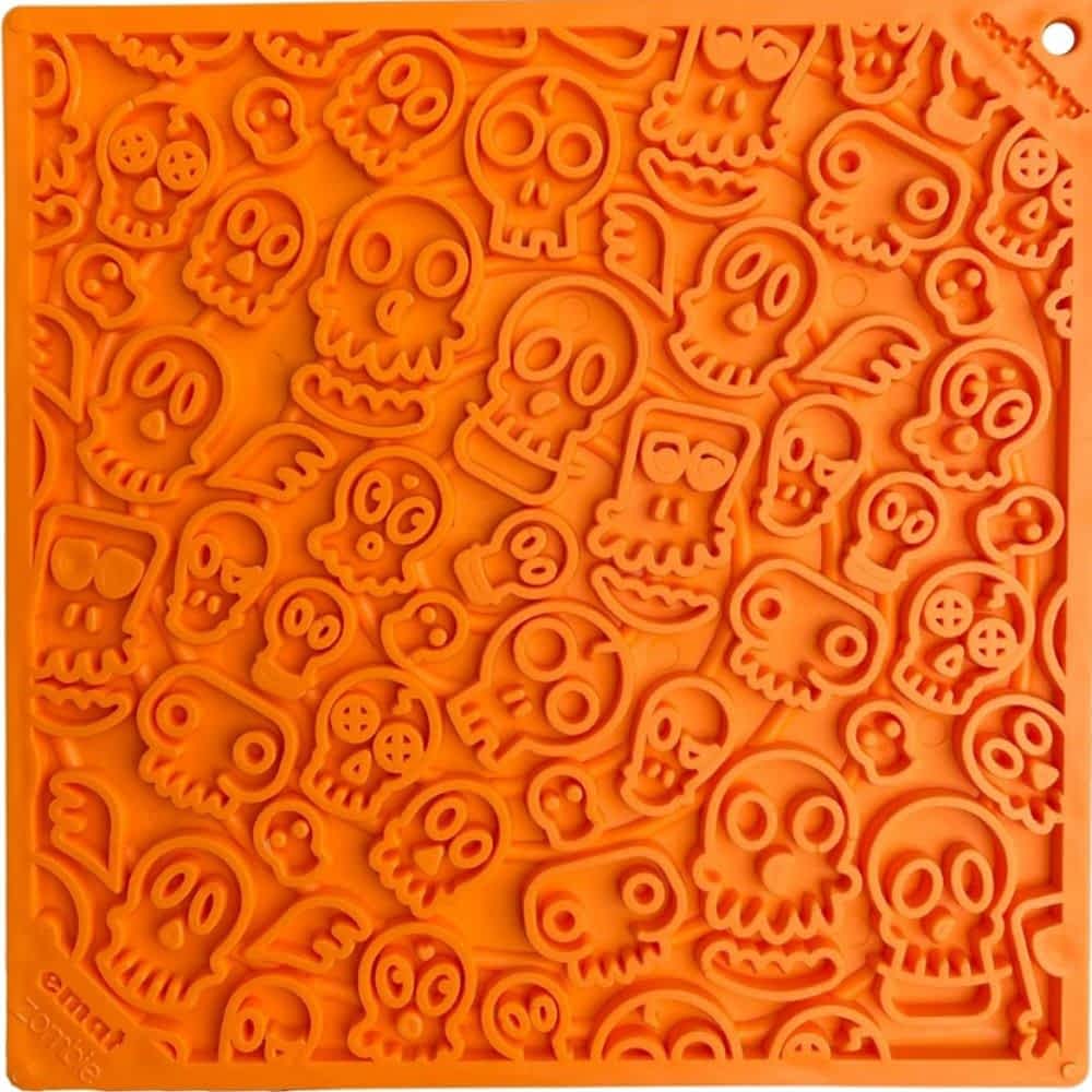 Orange Sodapup Zombies Lick Mat - Most Difficult, Complex Enrichment Mat | Bonza Dog Treats