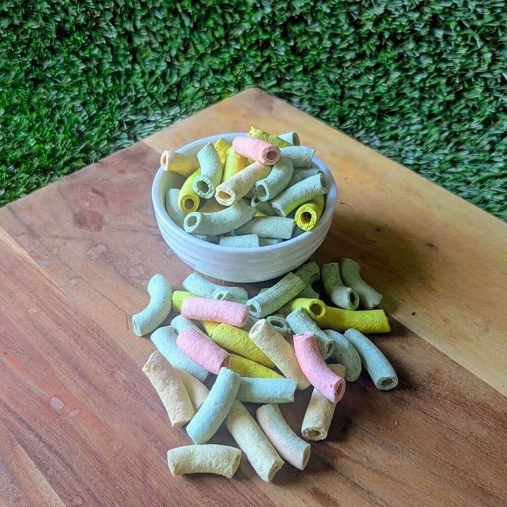 vegetable based pipe or tube shaped vegan dog treaining treats | Bonza Dog Treats