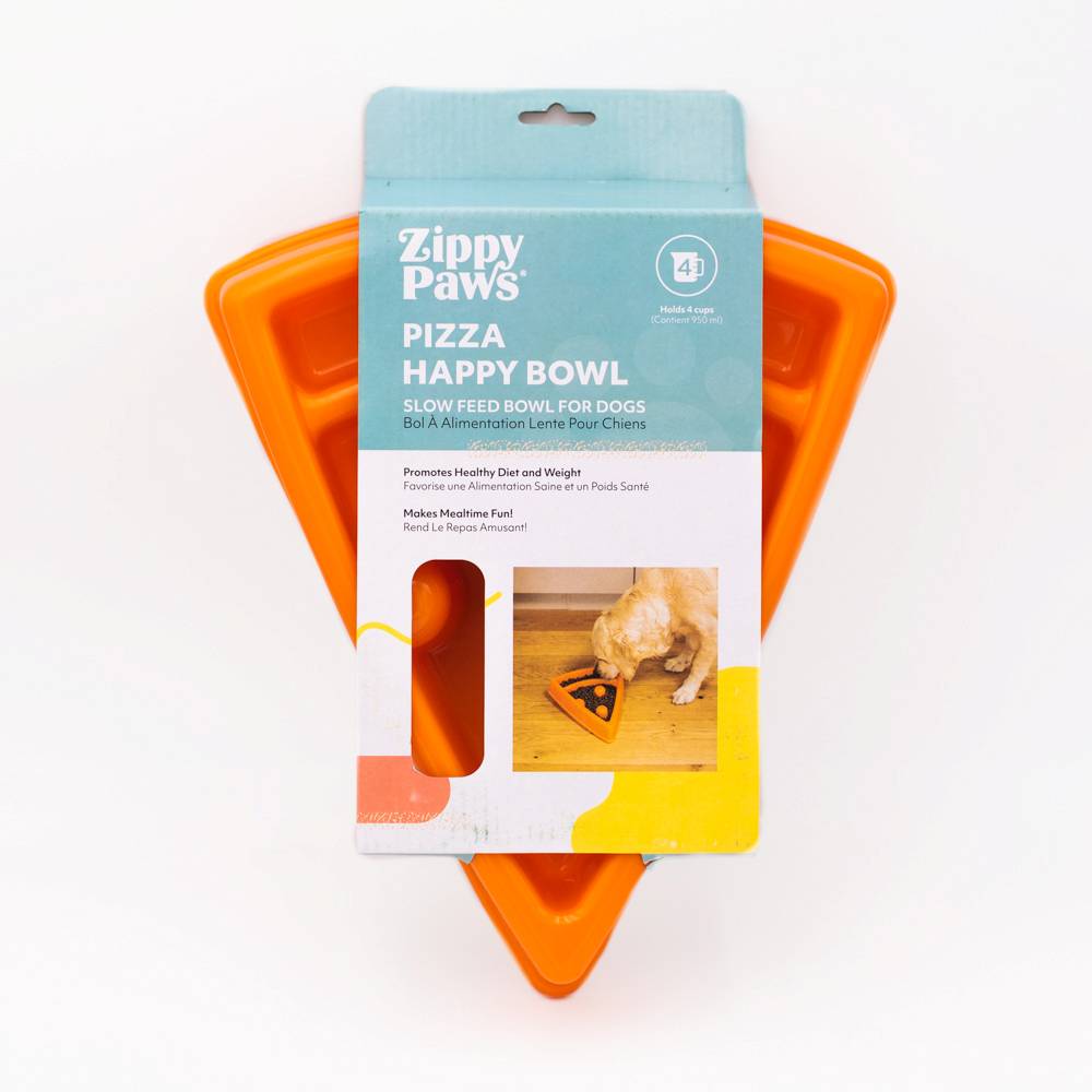 Zippy Paws Happy Bowl Pizza Slice Slow Feeder Front Packaging