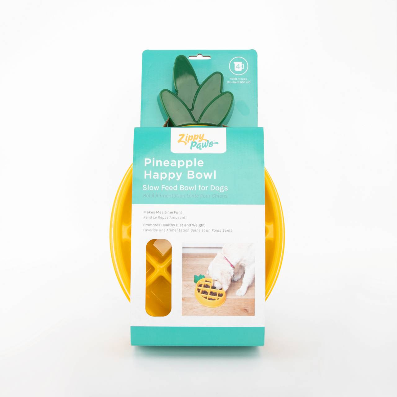 Zippy Paws Happy Bowl Pineapple Slow Feeder Front Packaging