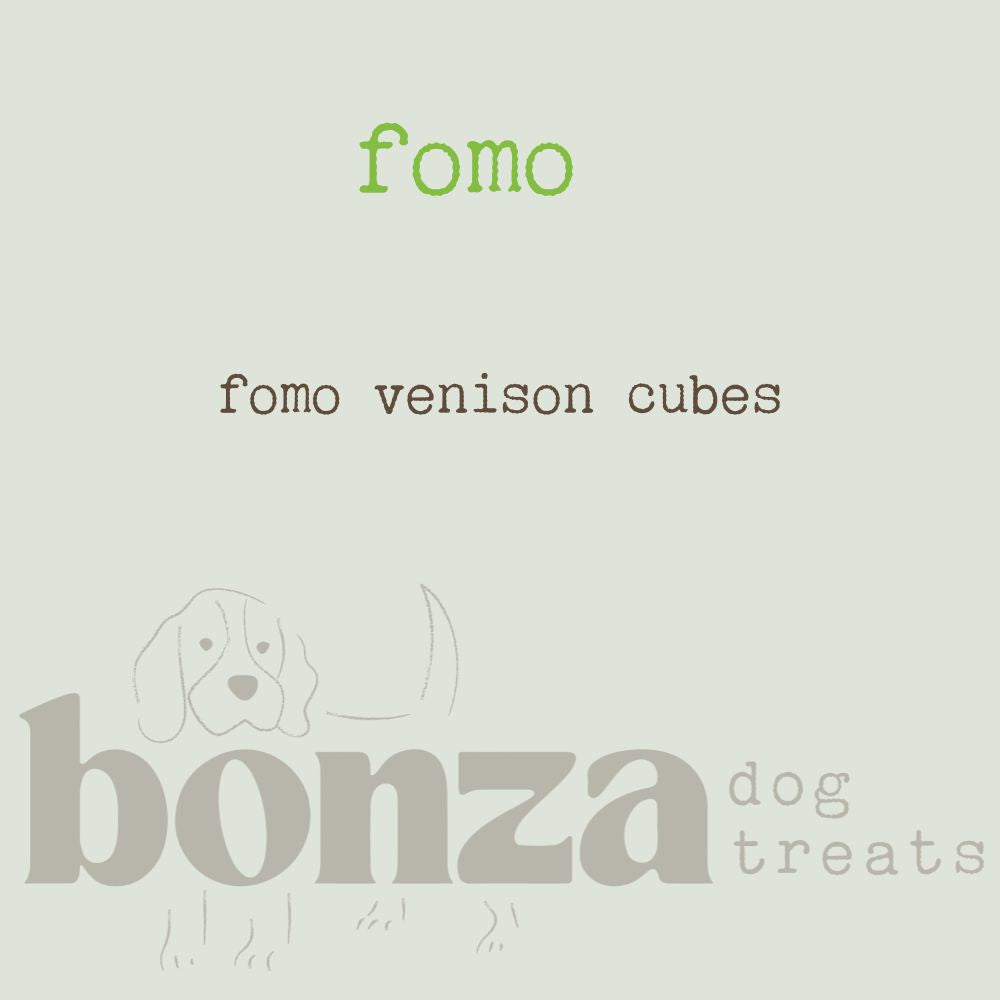 fomo venison cube dog treats, bonza dog treats