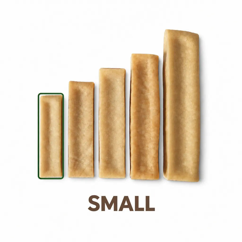 comparison small himalayan dog chew size