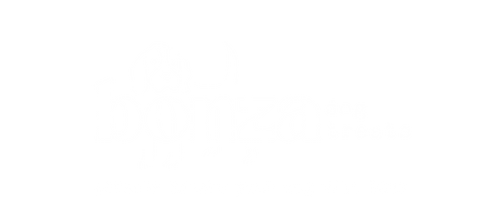 BONZA DOG TREATS LOGO IN WHITE WITH TAGLINE