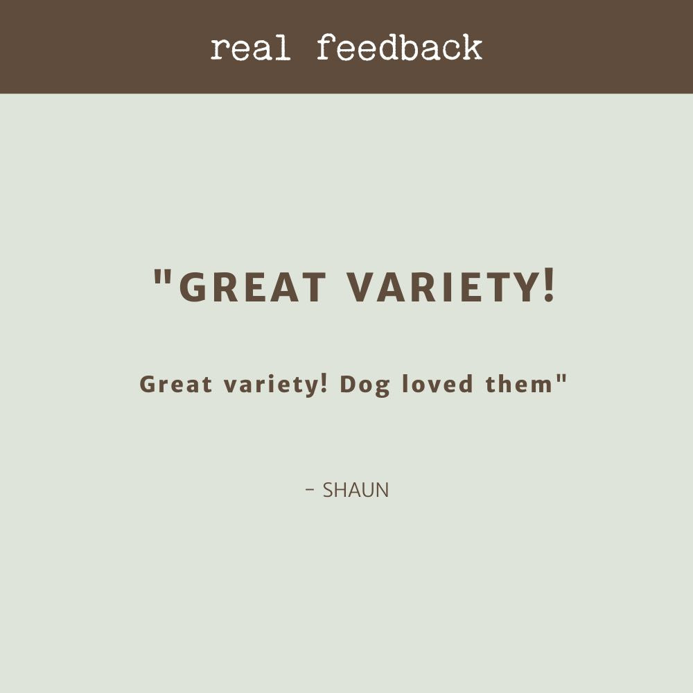 product review testimonial don't be a jerky variety pack bonza dog treats