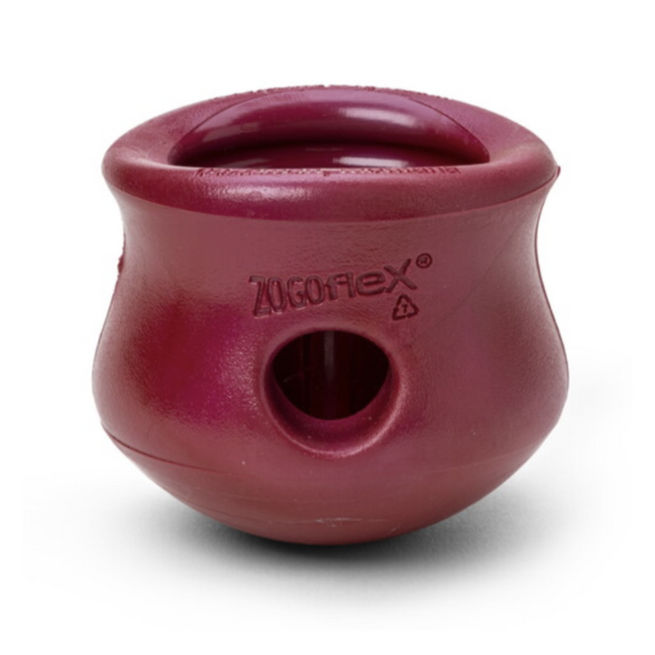 Ruby Red Toppl enrichment feeder Bonza Dog Treats