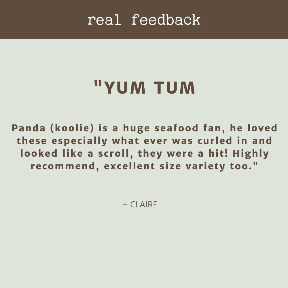 product review testimonial taste of the ocean variety pack bonza dog treats